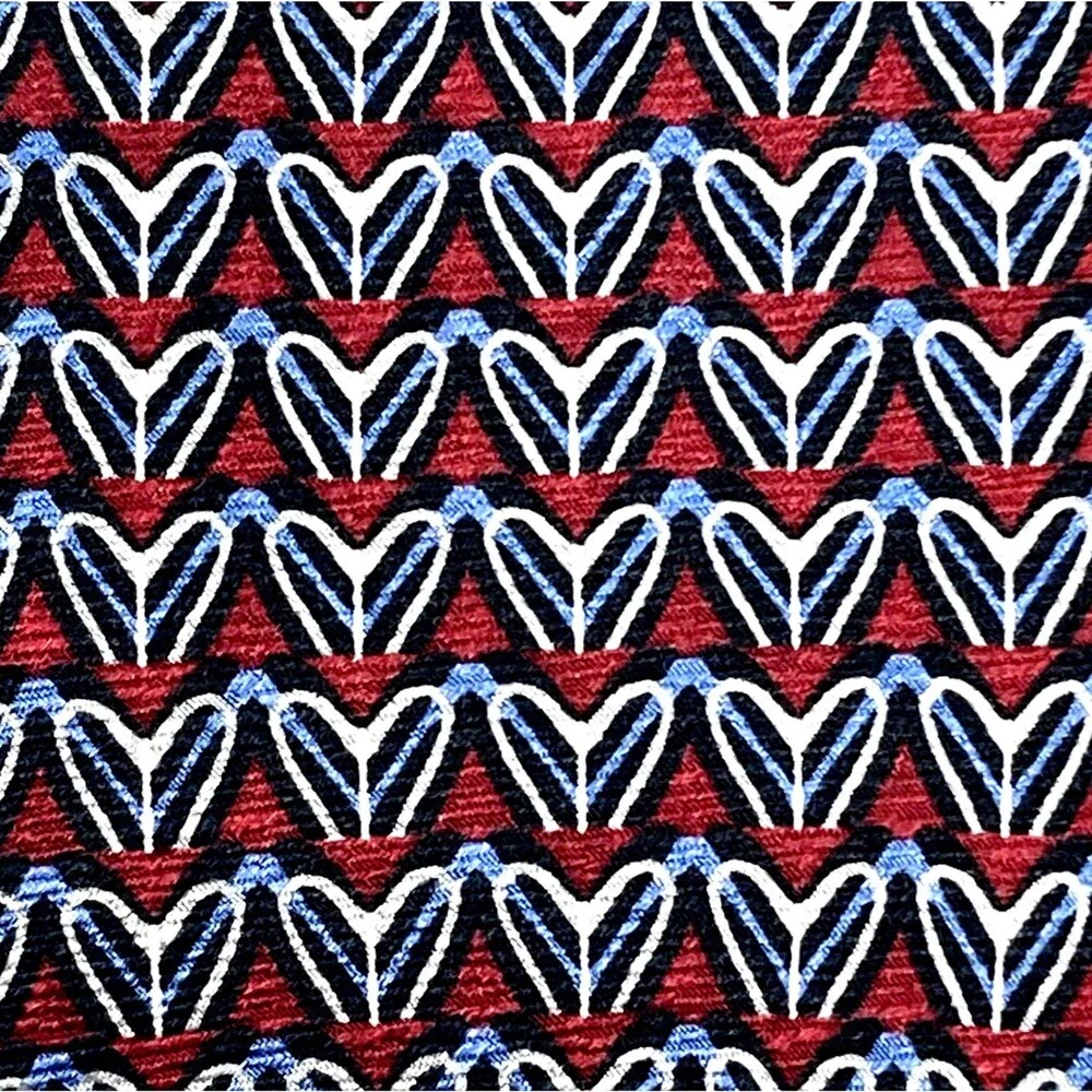 Palatina Italy Tie Imported Silk Abstract Hearts Floral Red Blue Purple Love